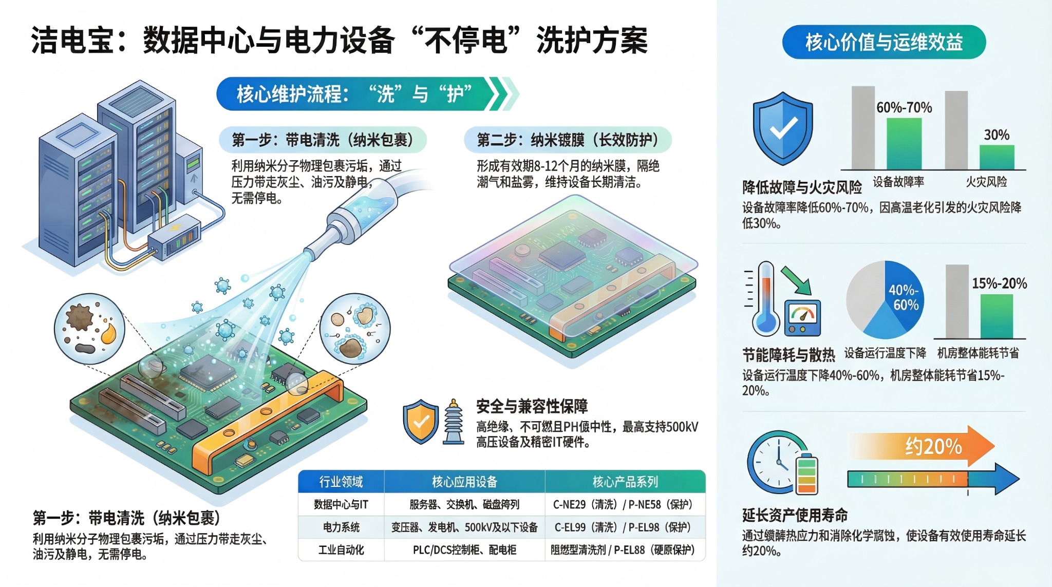 Live-line wash & coat process poster
